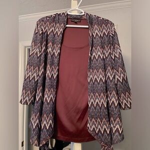 Sara Michelle Open Front Cocoon Cardigan with Top